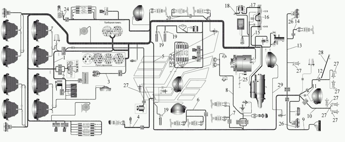 Схема электрооборудования комбайна Енисей 1200 НМ