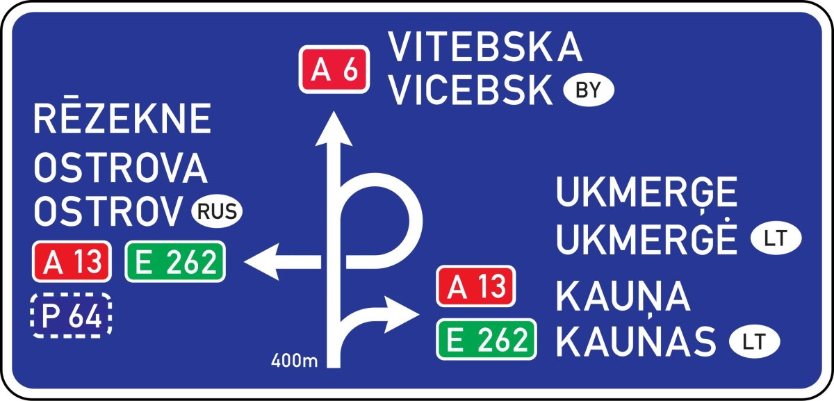 Дорожные знаки в Латвии