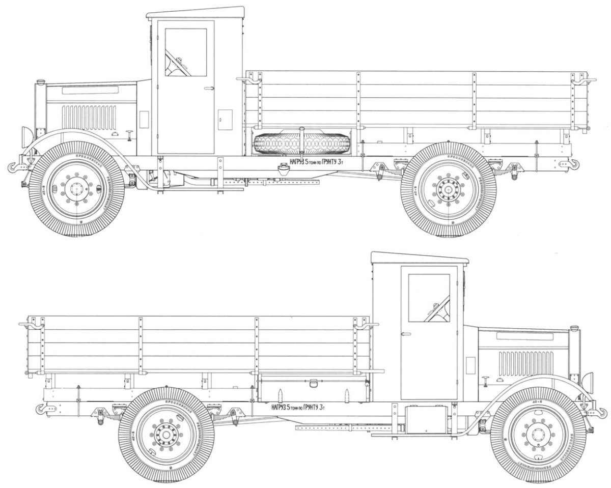ЗИС-5 грузовой автомобиль Размеры