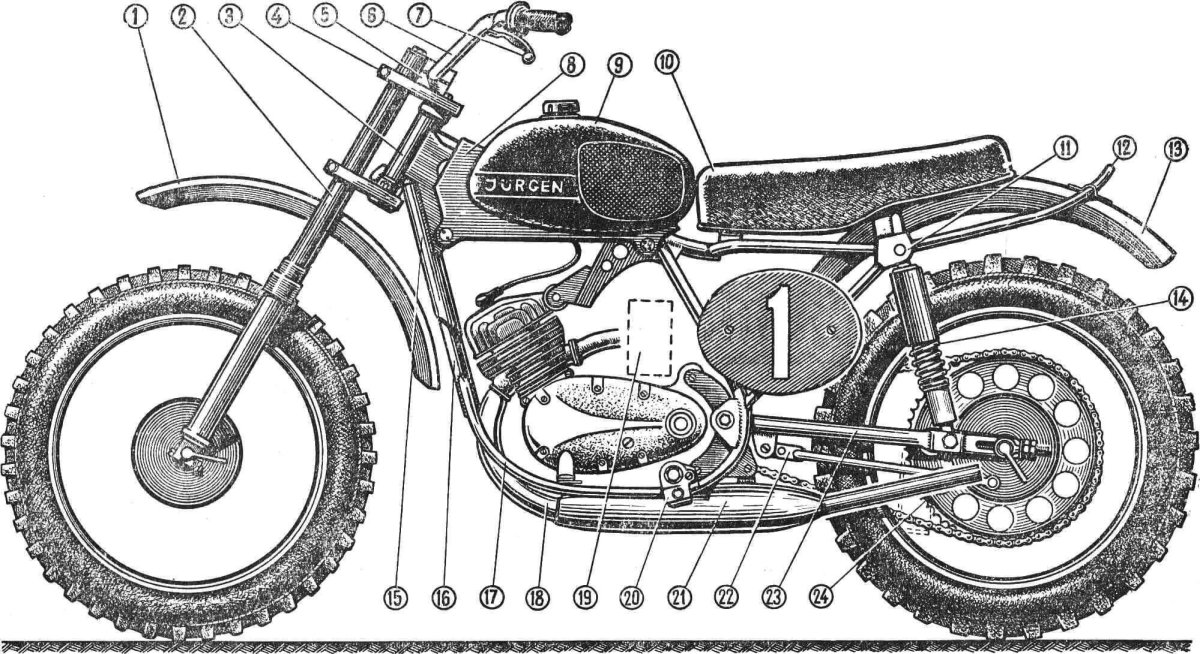 Чертеж рамы мотоцикла ИЖ Юпитер 5
