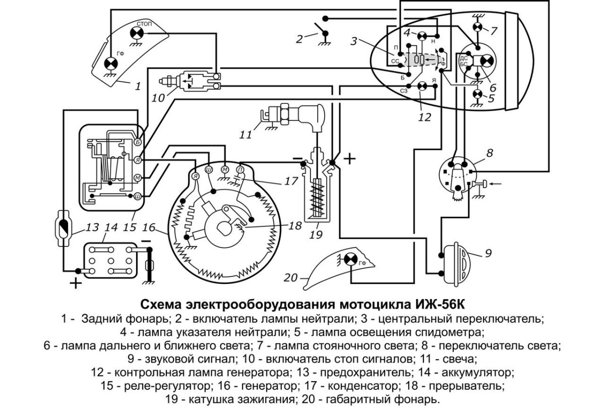 Схема генератора ИЖ Планета 6 вольт