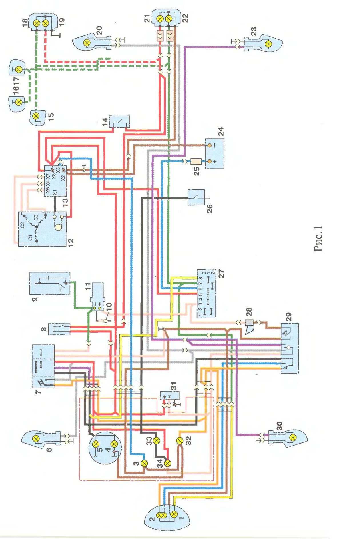 Электрическая схема ИЖ Планета 5