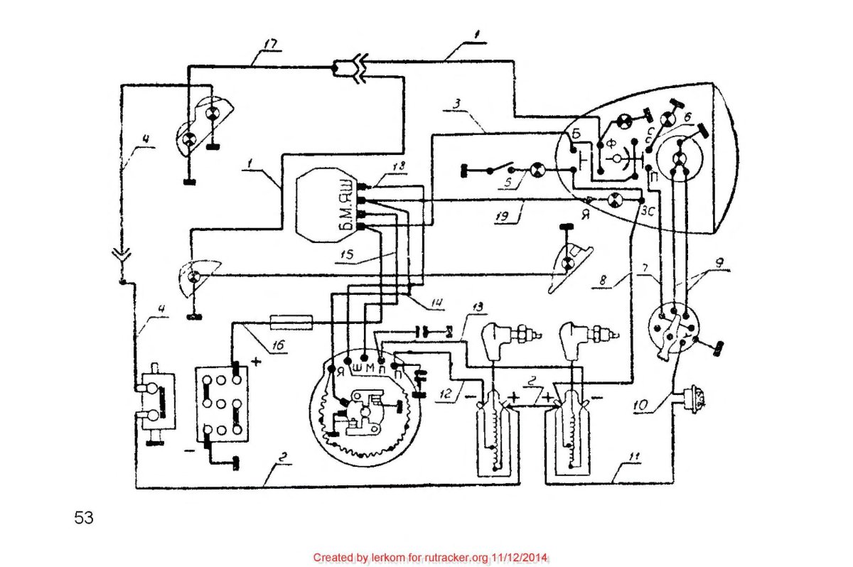 Схема электрооборудования ИЖ Юпитер 5