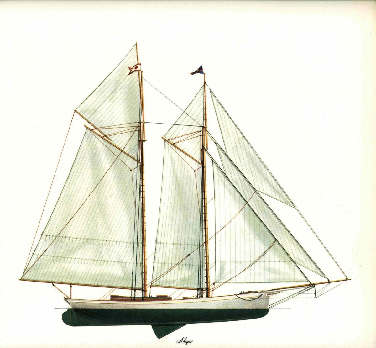 Двухмачтовая парусная шхуна