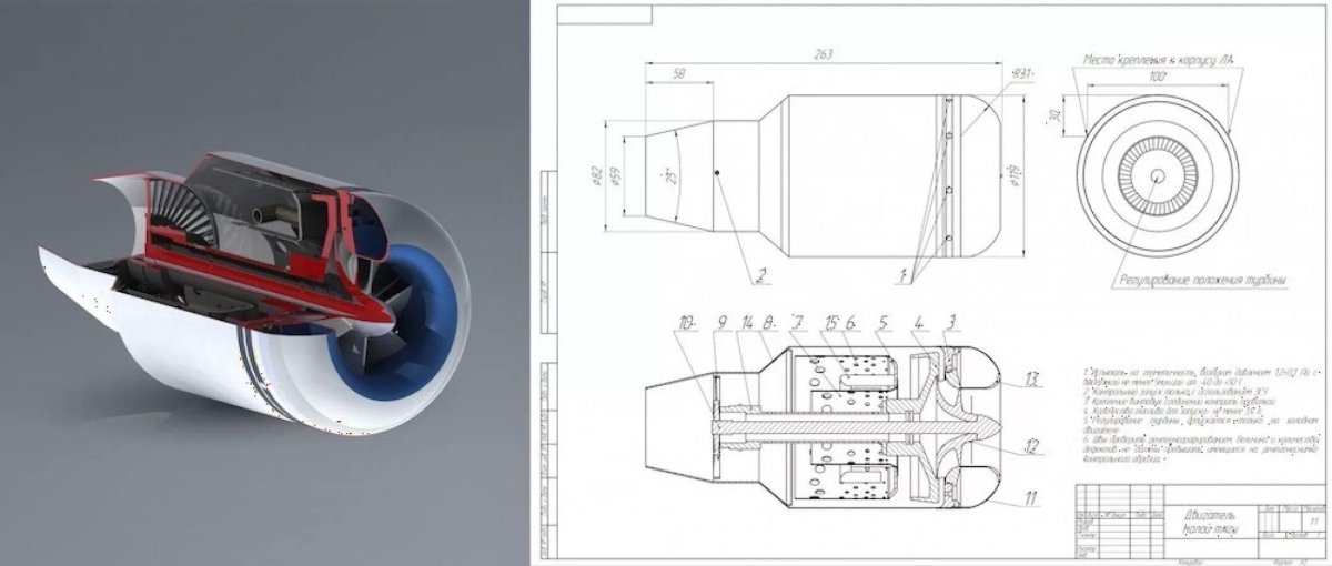 Турбореактивный двигатель для авиамоделей чертежи