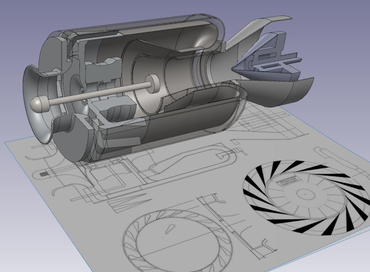 Мини турбореактивный двигатель