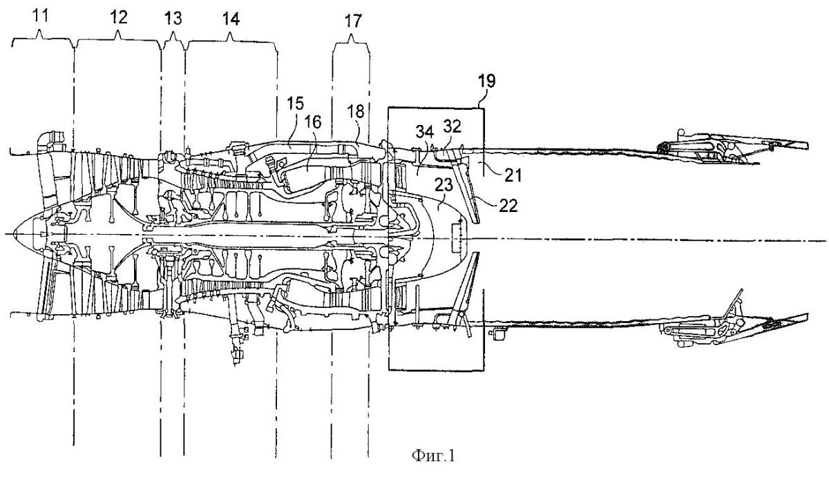 Турбореактивный двухконтурный двигатель с форсажной камерой схема