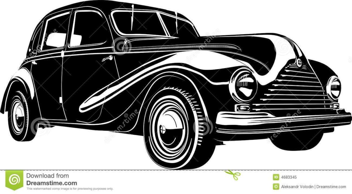 Силуэт ретро автомобиля