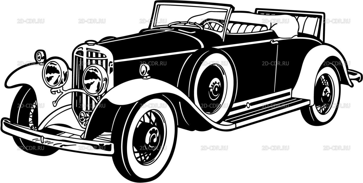 Силуэт ретро автомобиля