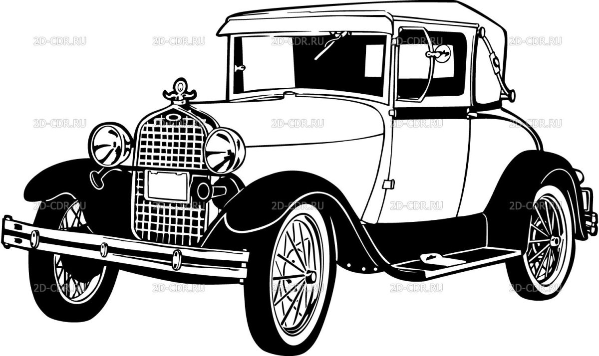 Силуэт ретро автомобиля