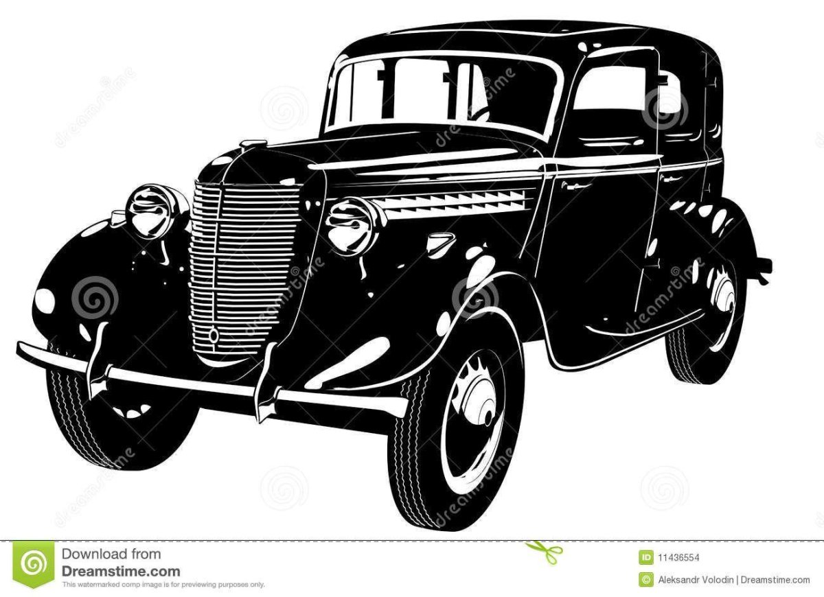 Силуэт ретро автомобиля