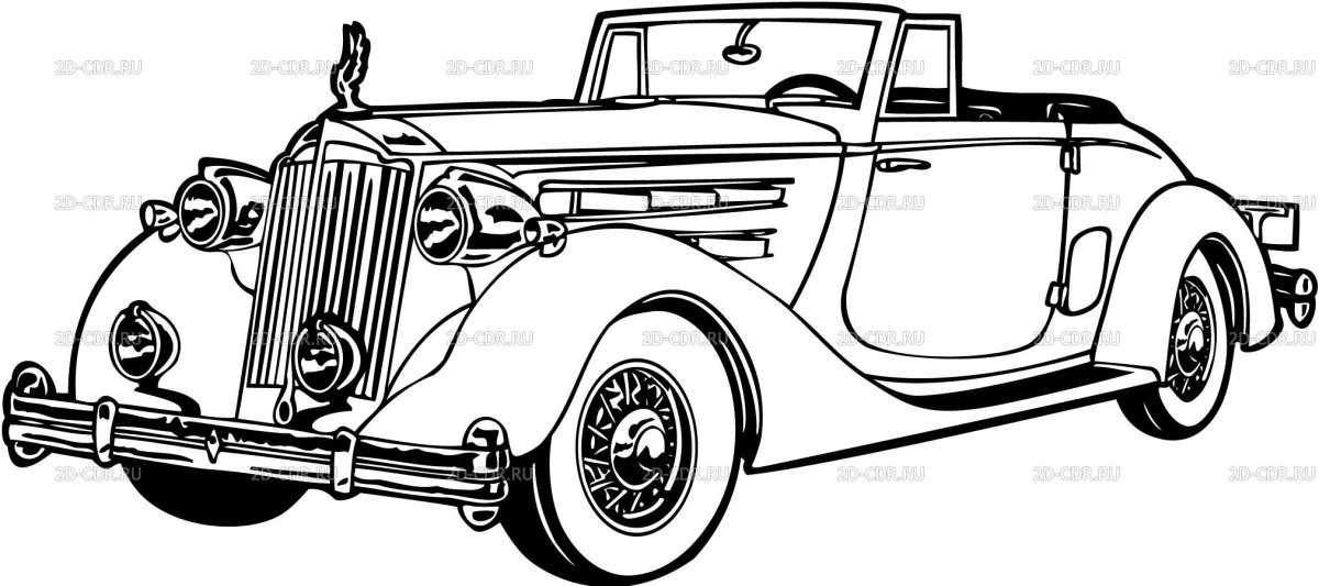 Трафарет ретро автомобилей