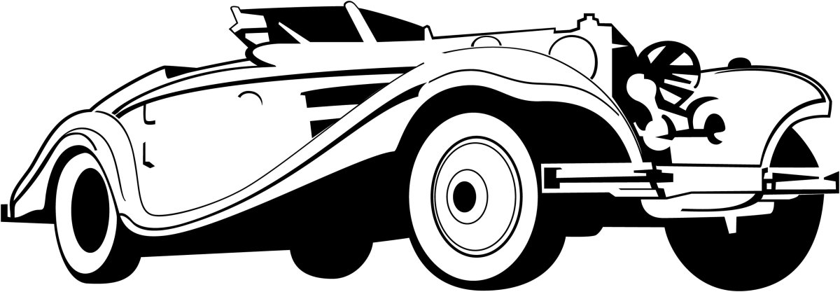 Машина черно белая