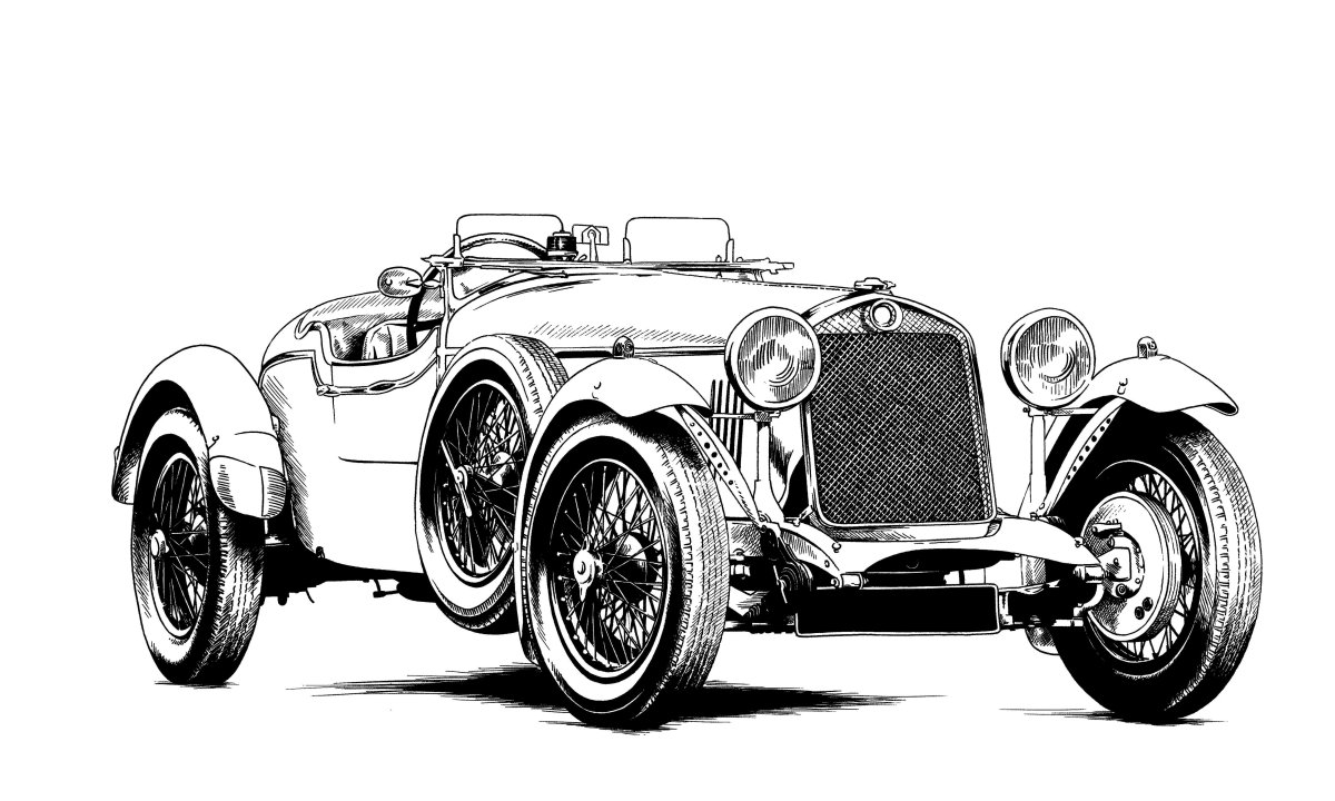 Ретро авто рисунок