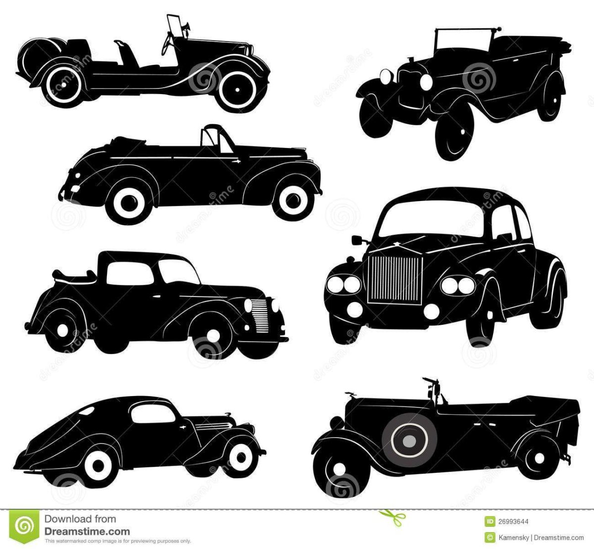 Силуэт старого автомобиля