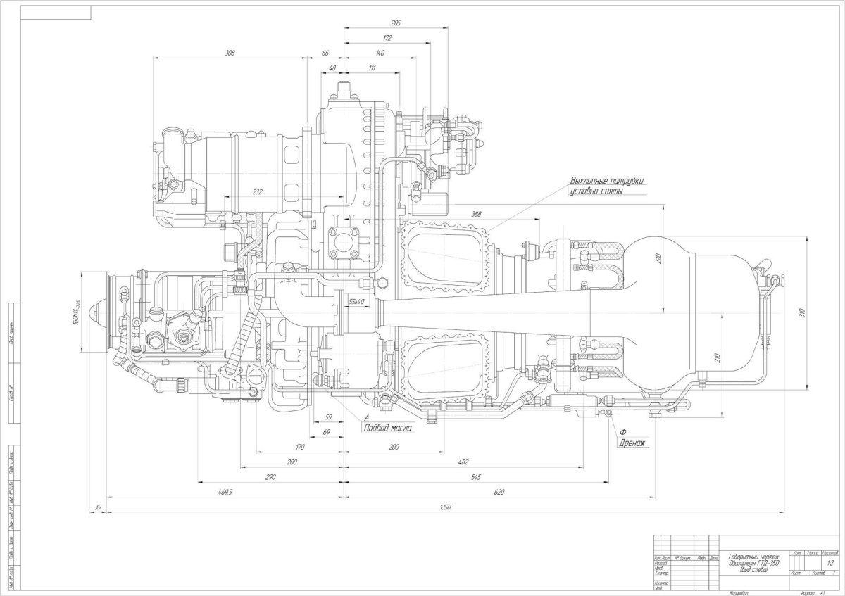 Осевой компрессор ГТД 350