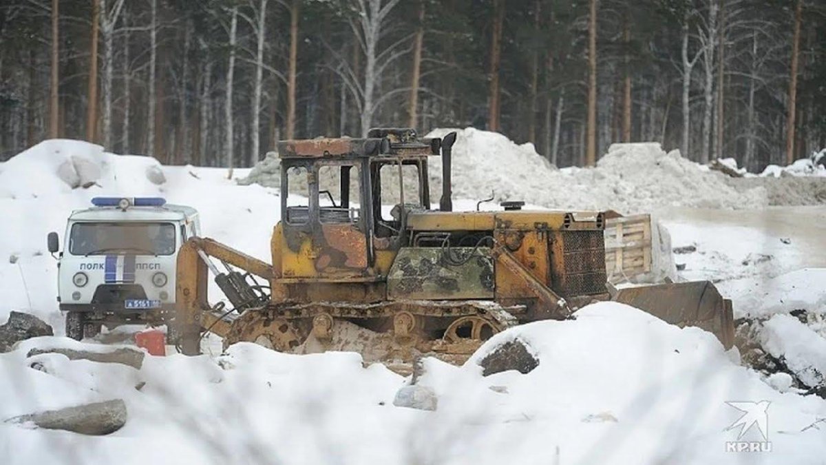 Бульдозер сгорел