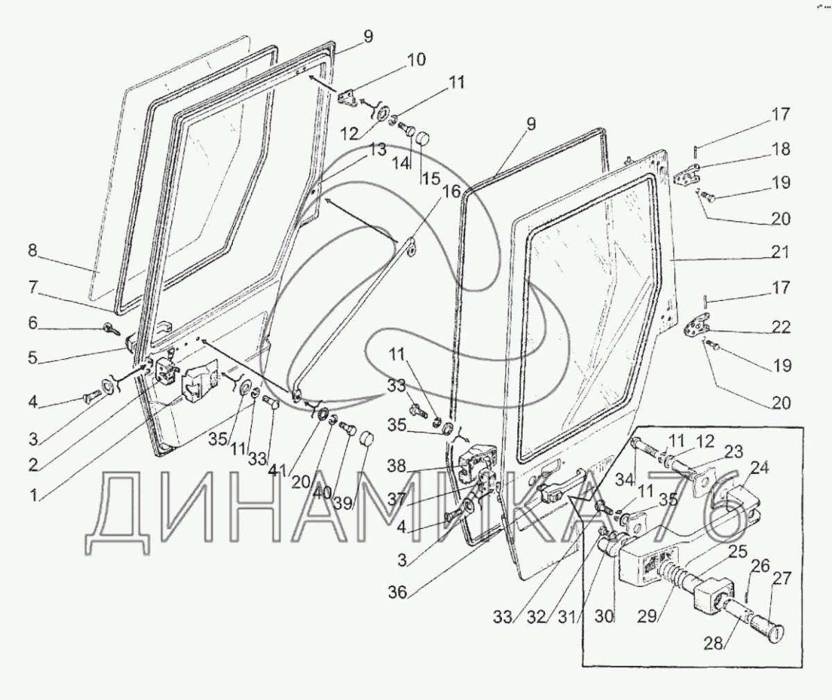 Стекло двери верхнее МТЗ 82
