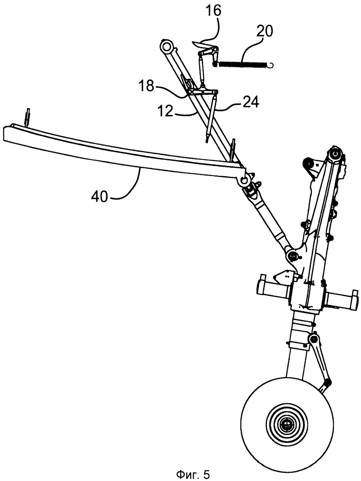 Чертеж механизма закрытия створок шасси
