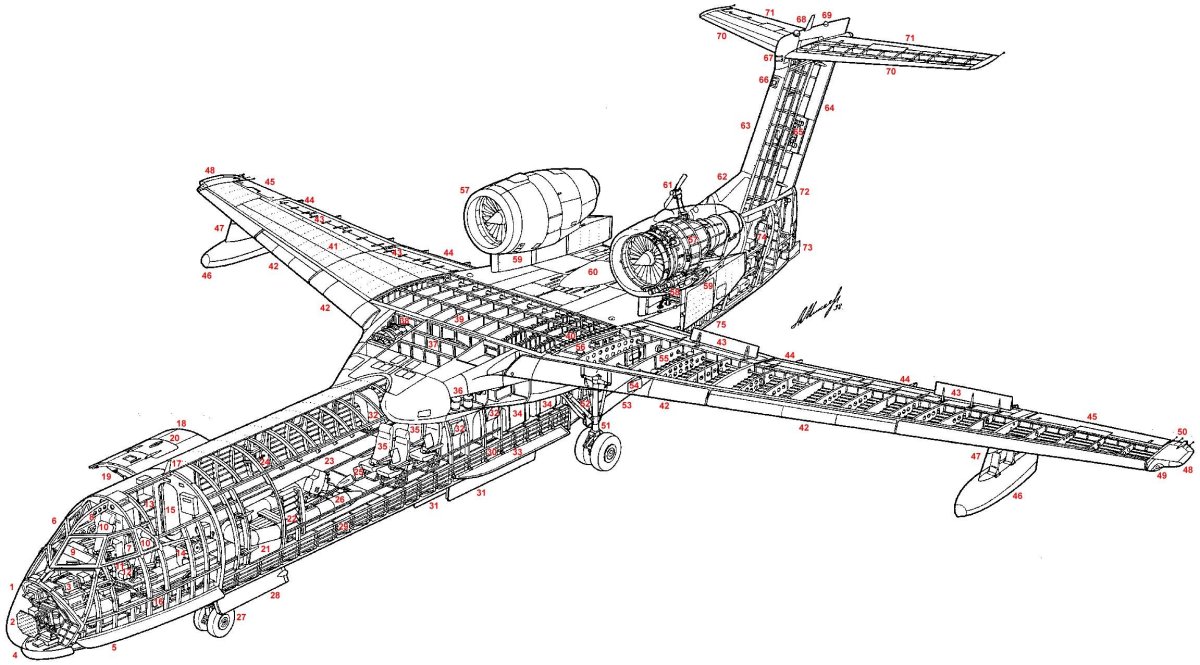 Самолет бе 200 Компоновочная схема