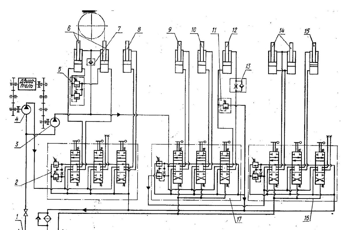 ЭО-2626 экскаватор схема гидравлики