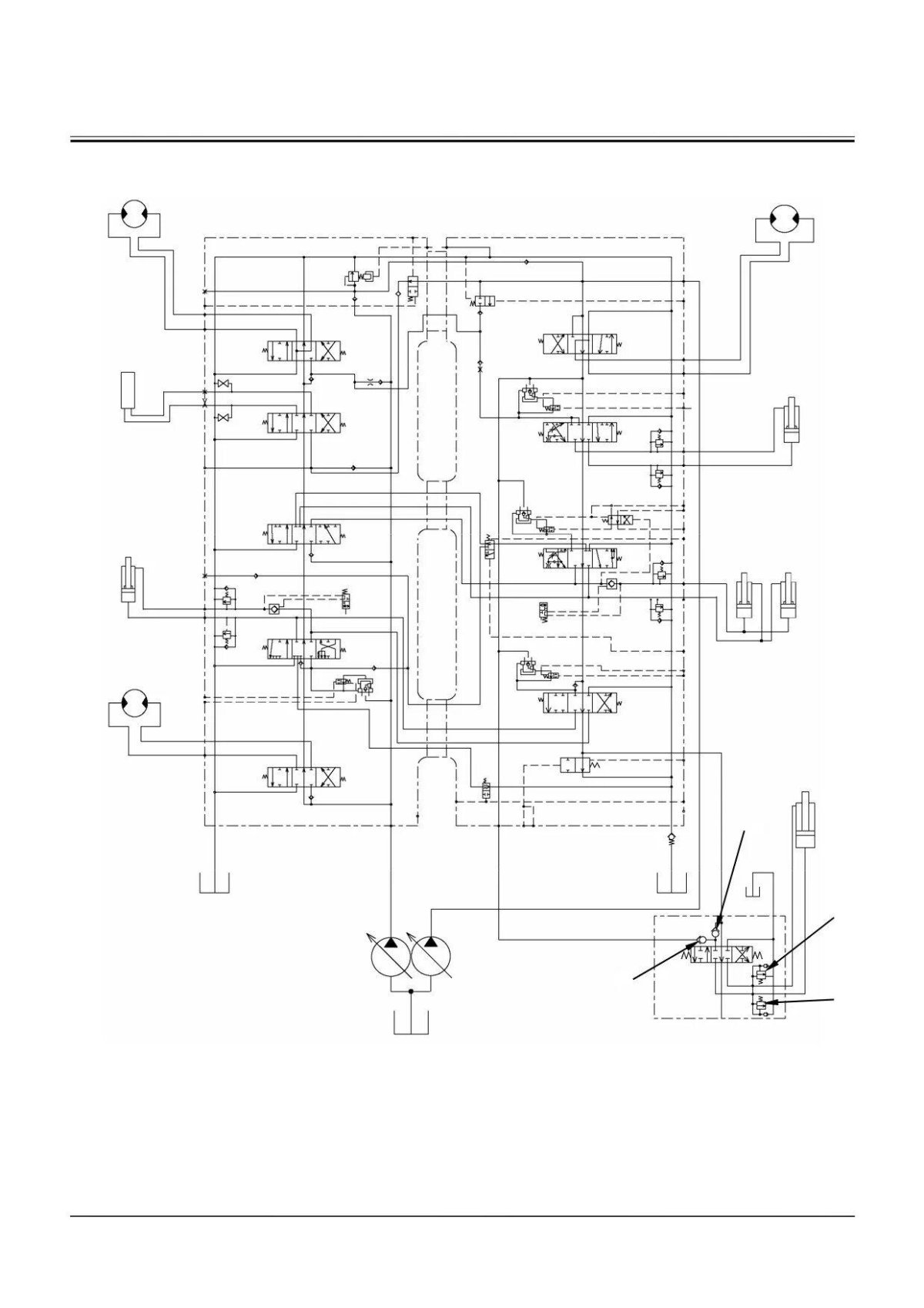 Гидросхема экскаватора Хитачи 330