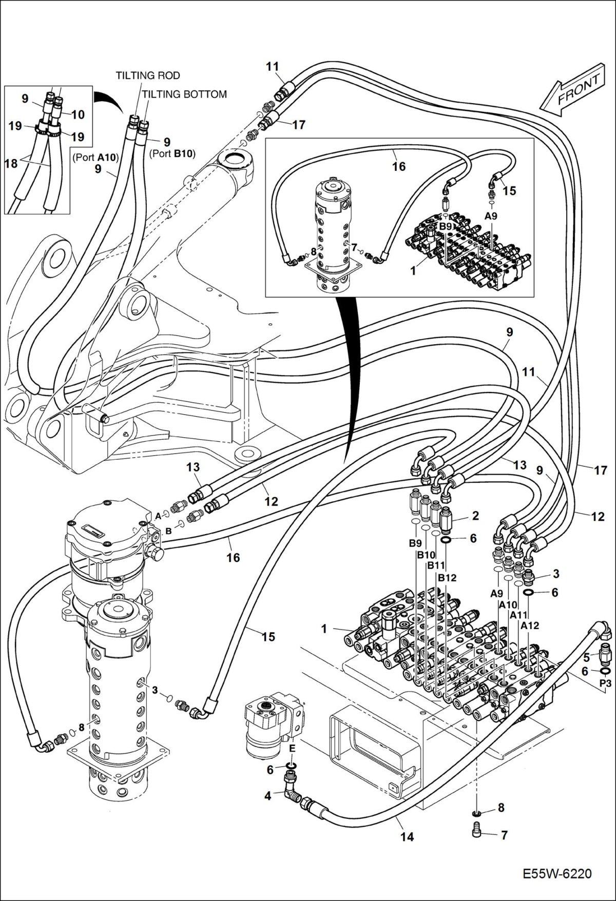 Схема гидравлики на экскаватор кат 249