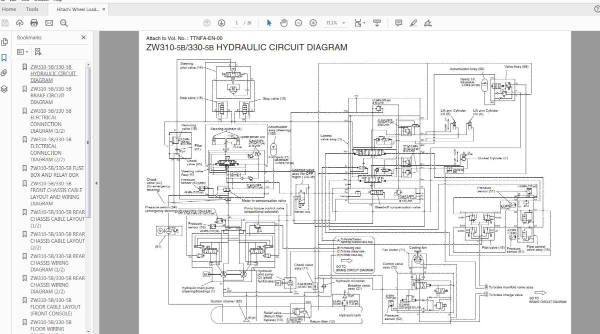 Гидравлическая система экскаватора Хитачи 330