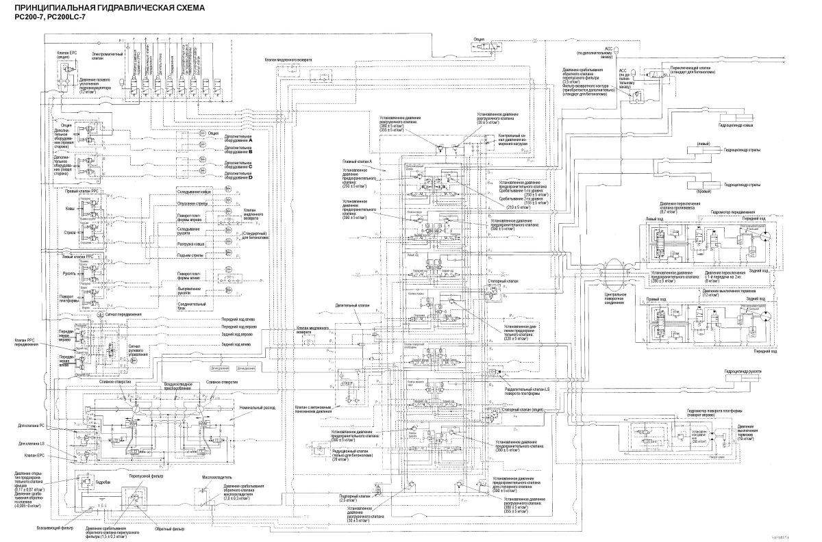 Электросхема экскаватора Комацу 220