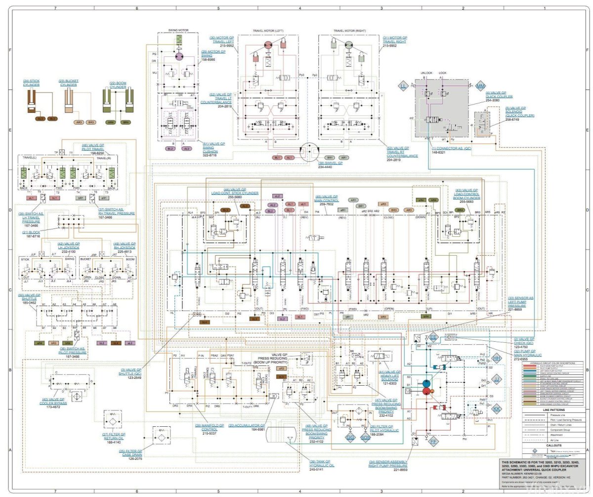 Схема проводка Caterpillar 428 e