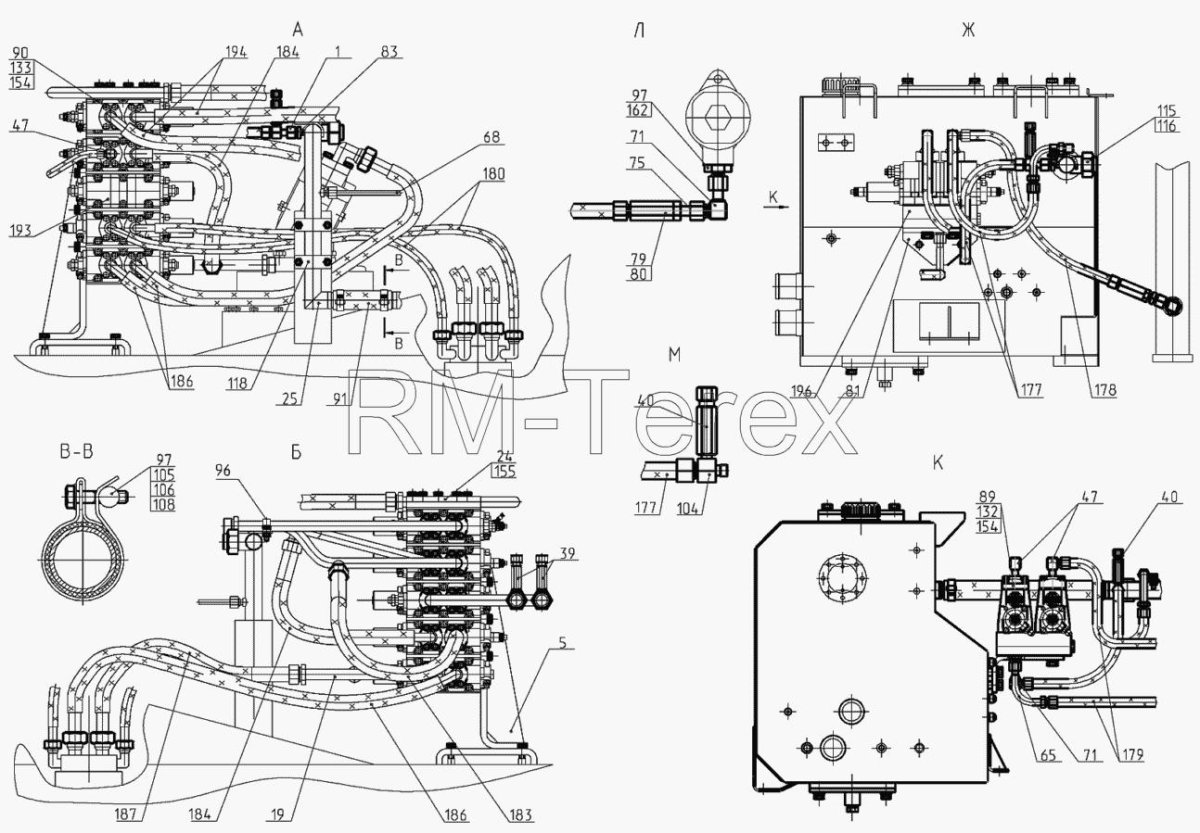 Гидравлическая схема экскаватора ЕК-12