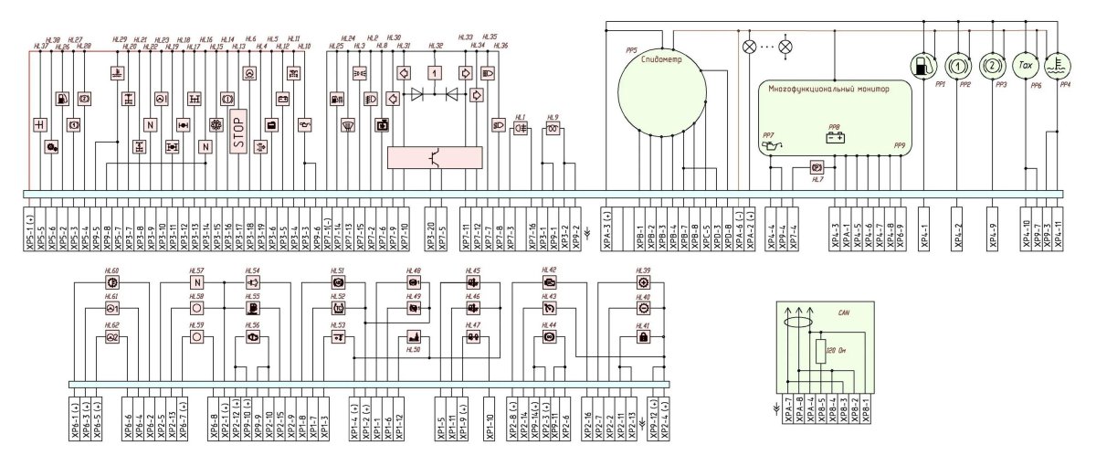 МАЗ 5440 схема принципиальная электрическая