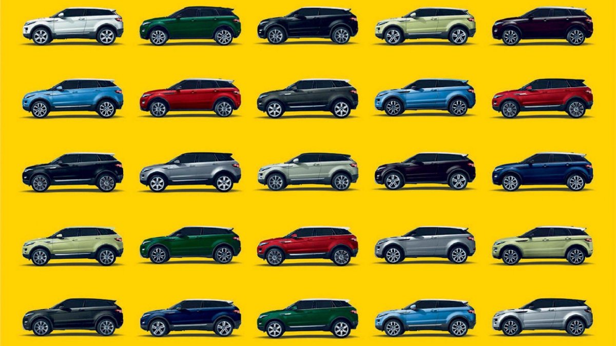 Цветовая гамма range Rover