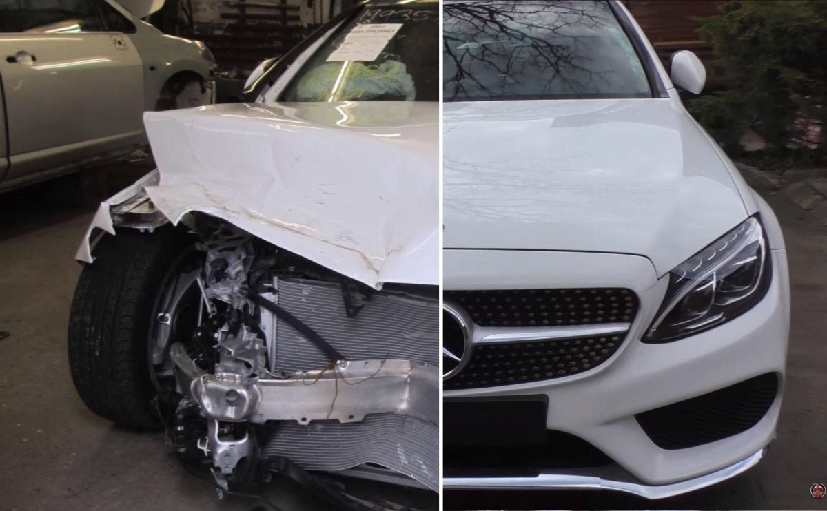 Разбитый Мерседес е200