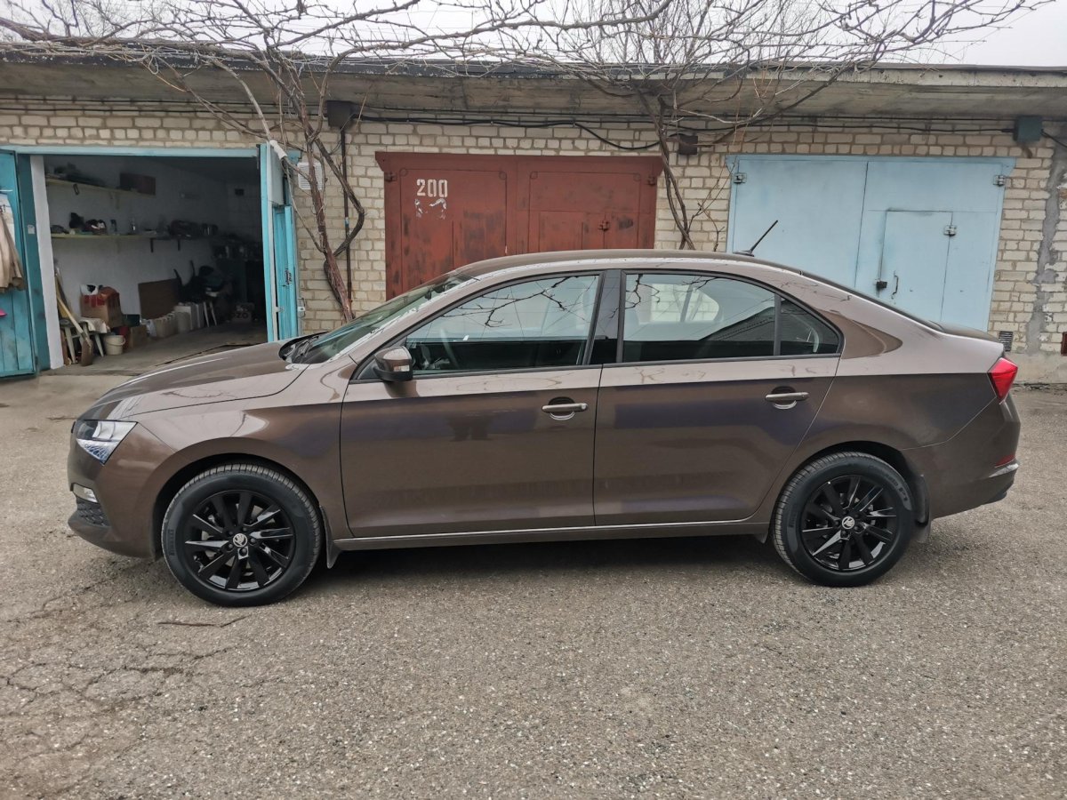 Коричневый Рапид на черных дисках 16