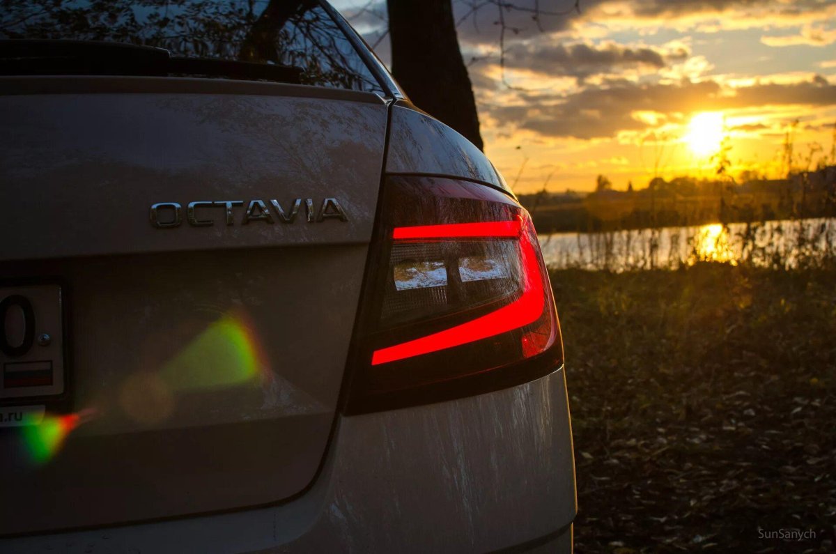 Шкода Октавия на закате