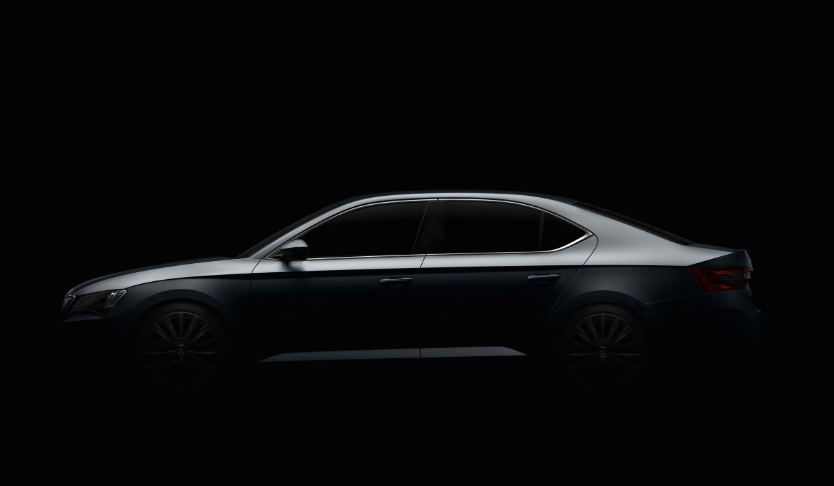 Skoda на черном фоне