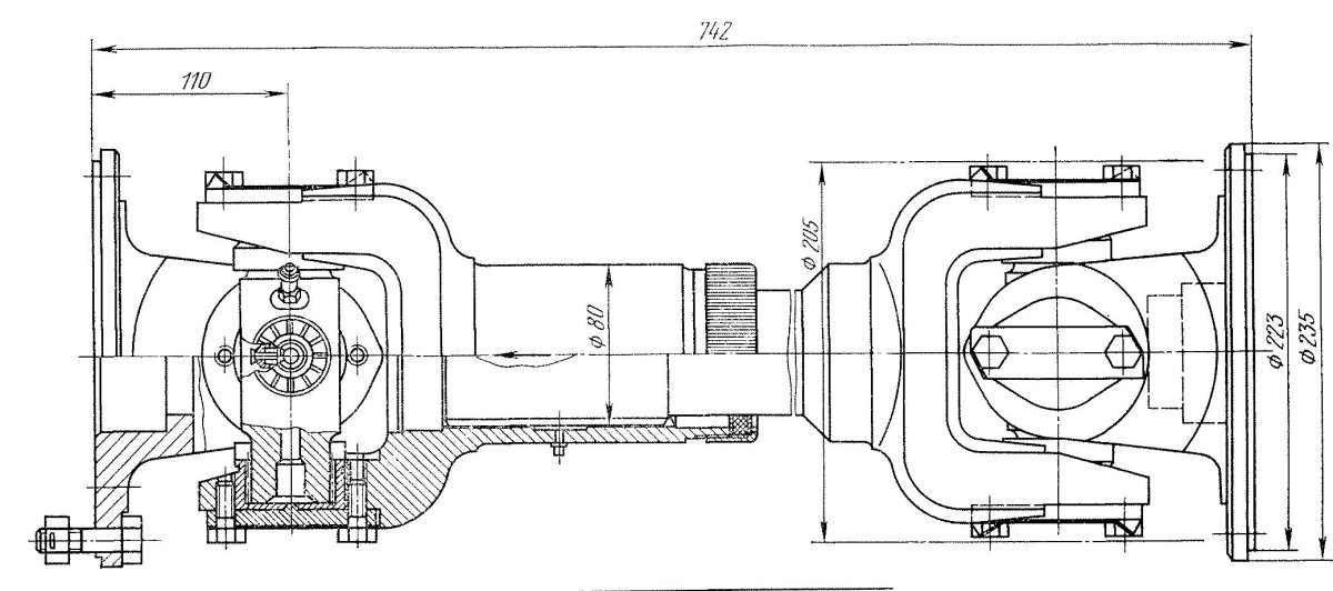 Карданный вал КАМАЗ чертеж
