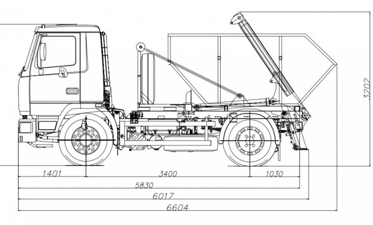 МАЗ 3501 бункеровоз чертеж