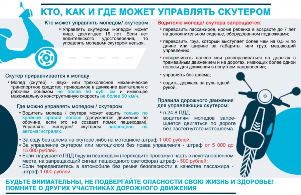 Правила безопасности на мопеде