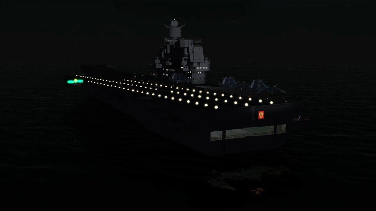 Авианосец ночью