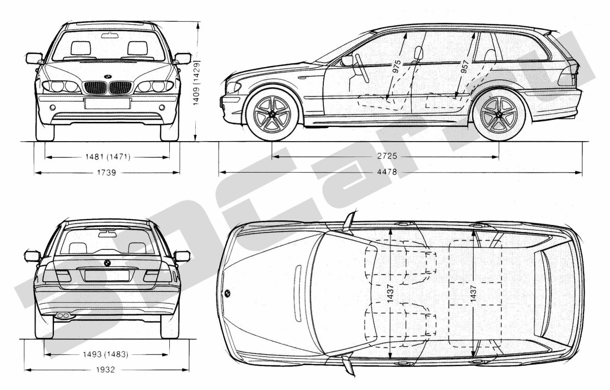 Чертеж БМВ м3 е46
