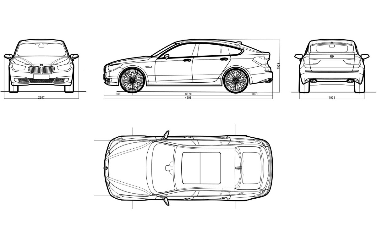 BMW 3 gt габариты