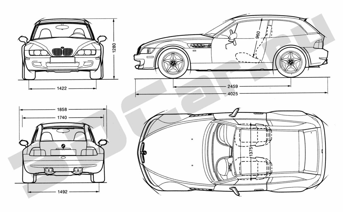 BMW e36 чертеж