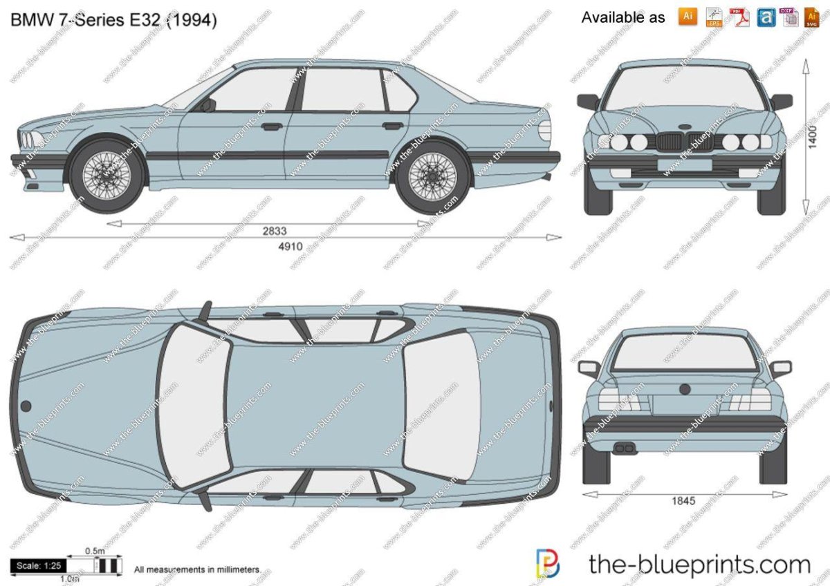 BMW e38 габариты