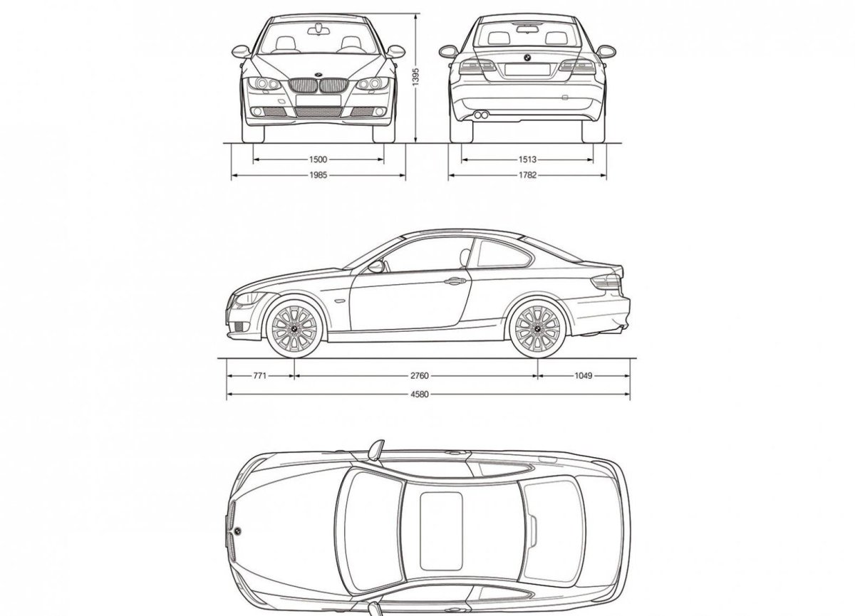 BMW 3 габариты