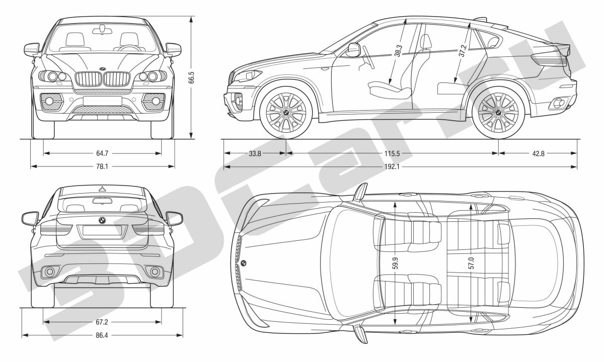Чертеж BMW x6 e71