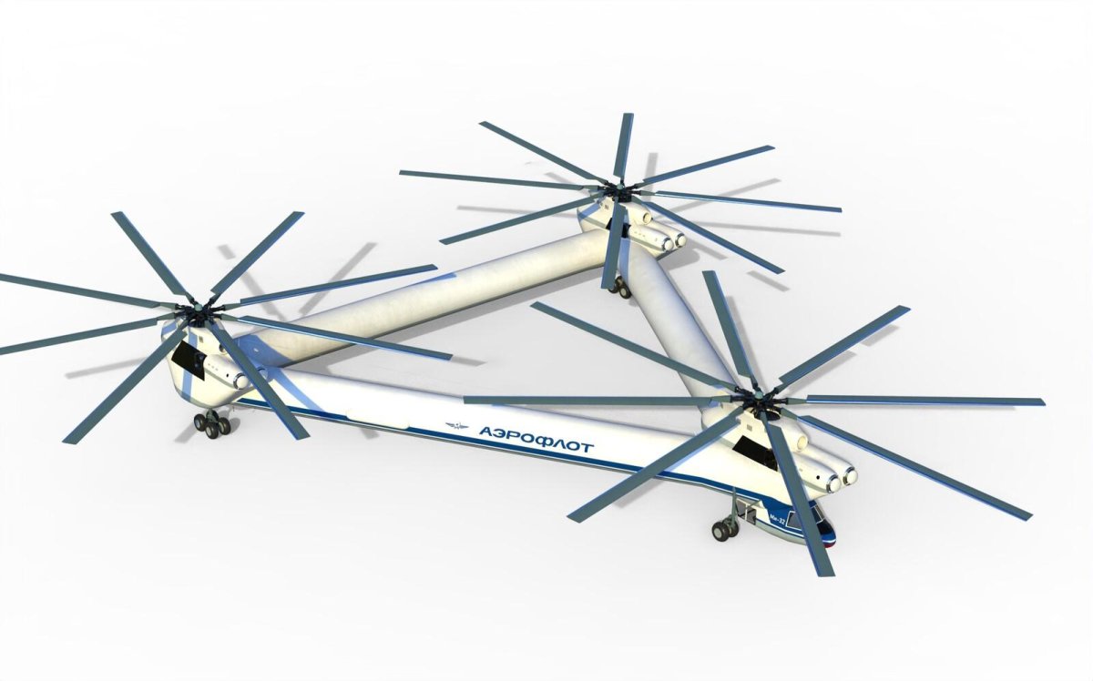 Ми-32 сверхтяжёлый трёхвинтовой вертолёт