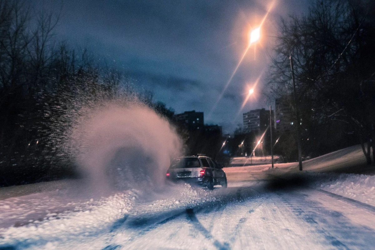 Ночной зимний дрифт