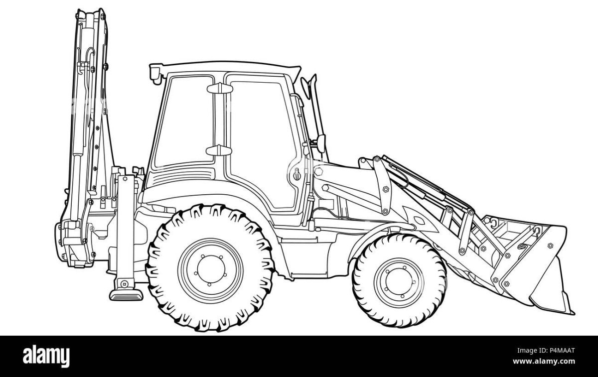 Трактор JCB вектор
